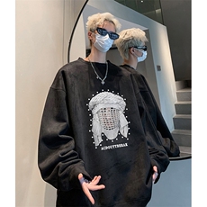 抖音得物供货提供视频秋冬重磅美式麂皮绒圆领卫衣JY331，男装卫衣，电商A486