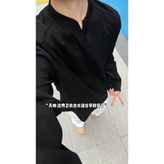 特批22数据款小v领美式T恤高品质长袖卫衣设计立体显瘦insCX3303，男装T恤，电商A128