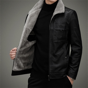 AW2207钱塘2020-3秋冬新款羽绒中年男士商务休闲皮衣夹克P205图片