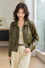 【秋季女装新款】大量现货短款皮衣外套P-110，女装皮衣，简古