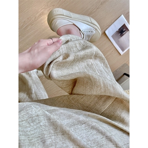 8XL-M 冰丝棉麻阔腿裤男防晒凉凉裤垂感直筒休闲扎染山本裤K9138图片