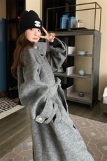 【有大货】宽松长款双面呢立领大衣外套女2C372-9067-P315控458，女装毛呢外套，2C372