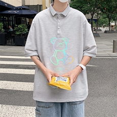 PL57139-P35翻领短袖polo衫男大码胖子半袖t恤男有领保罗衫模特，男装Polo衫，电商A040