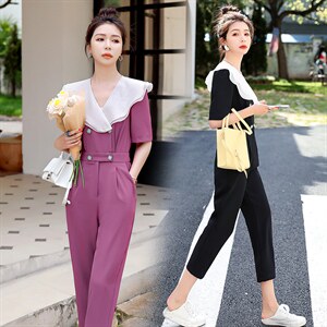 时尚显瘦气质连体裤女夏季新款高腰修身长裤韩版百搭休闲套装,女装连体裤,秋水欣儿