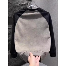 韩版圆领男士卫衣加绒加厚撞色设计感休闲衣服青年扎染上衣轻奢风，男装卫衣，星座601-1