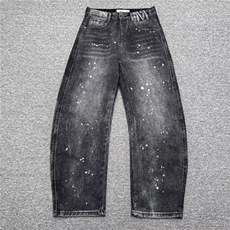 1506-1/GGK8920/P52美式泼墨涂鸦阔腿牛仔裤，男装牛仔裤，星座1506A