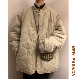 冬新港风重工刺绣棒球服男休闲百搭棉服宽松棉袄保暖外套M52-P145图片