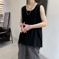坎肩背心潮男夏季潮牌港风ins运动无袖短袖T恤宽松嘻哈BX241-p23，男装背心/马甲，星座1008