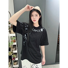 万针全刺绣工艺抖音得物高品质260克重磅纯棉双纱美式高街短袖T恤，男装T恤，电商A486-1