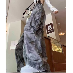 YC9258-P58网图潮扎染工装裤男女春秋新款潮牌宽松迷彩阔腿裤图片