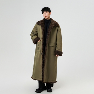 棉衣男中长款棉服冬季加厚保暖外套ins潮流超火冬装羊羔毛棉袄图片