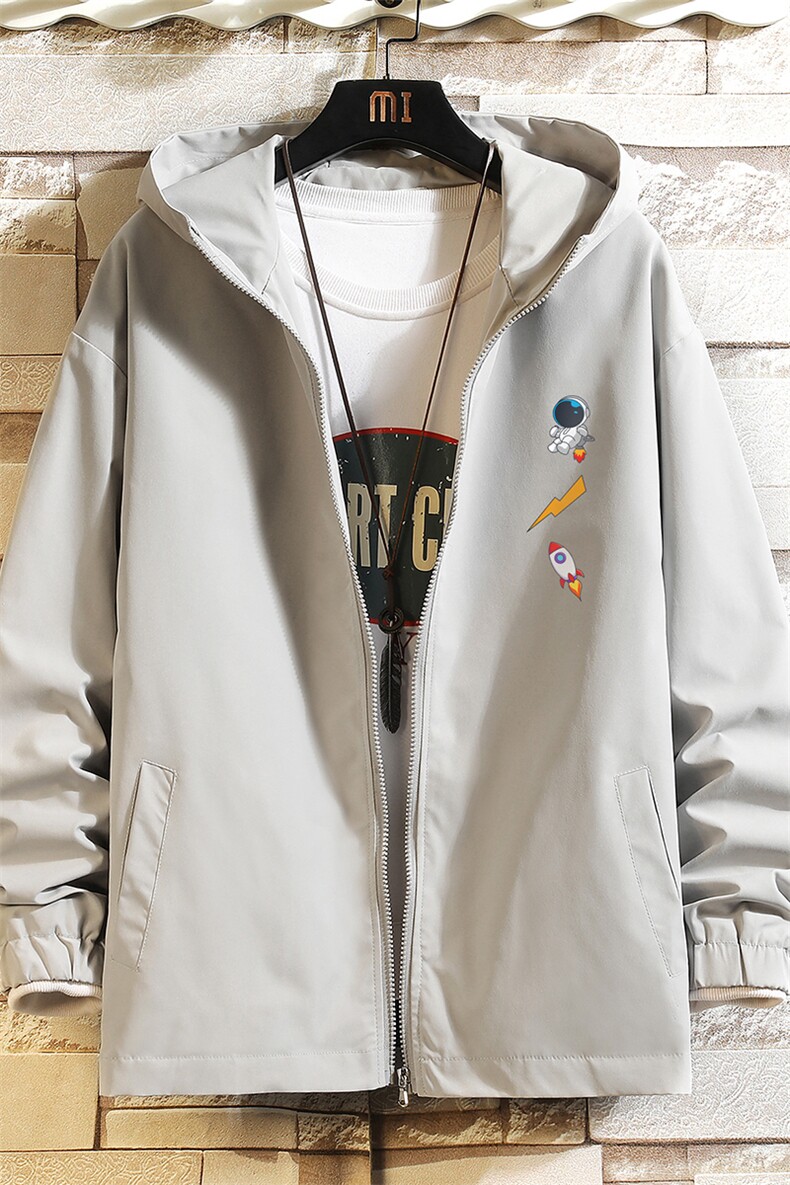 JK65165-P45连帽夹克男大码胖子棒球服上衣外套砖墙挂拍,男装夹克,电商A040A