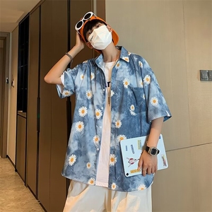港风衬衫复古潮流慵懒宽松短袖上衣M327-P30图片