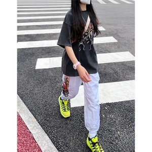 抖音得物供货 240克重磅现货宽松美式纯棉水洗做旧印花T恤ATSX11图片