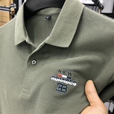 2023夏季新款男士短袖T恤polo衫中年商务休闲男装薄款翻领上衣男，男装Polo衫，电商B212（原钱塘6029）