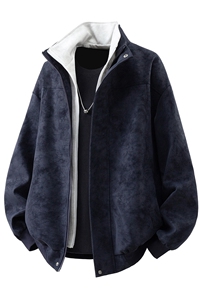 内里扎染卫衣假两件M-5XL大码面层PU皮男夹克JK78108P85控138图片