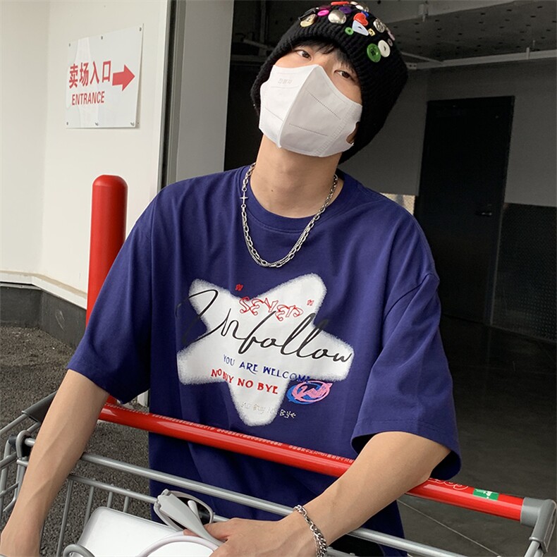 特P35无差价新款夏季时尚百搭印花潮流短袖T恤-UF3T1091港风,男装T恤,电商A003