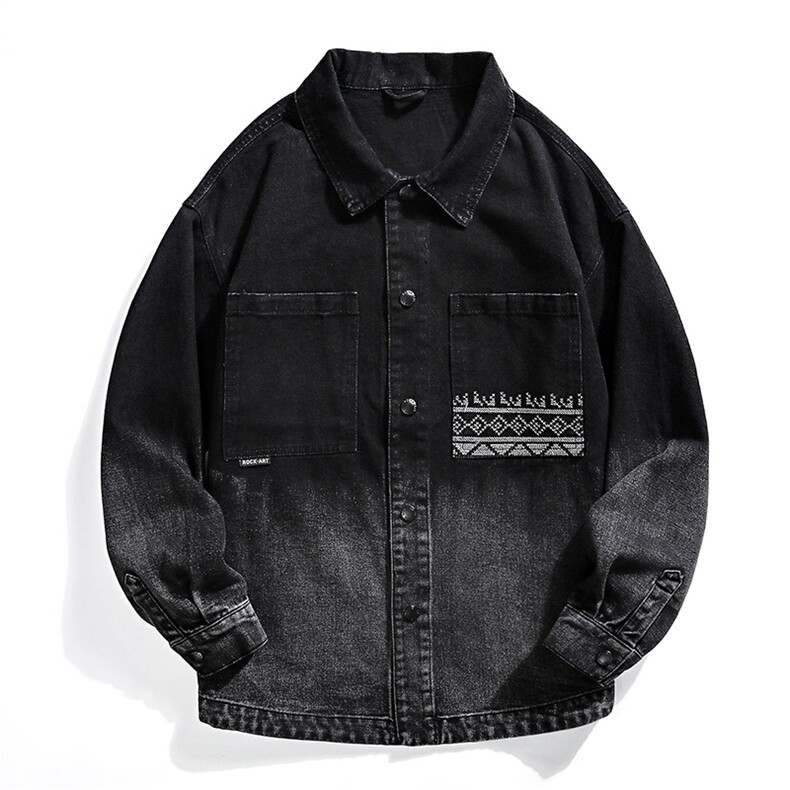 水洗刺绣牛仔夹克春季男士渐变色牛仔外套XZ310B-3-NZ1998--P75，男装工装外套，星座310B-3