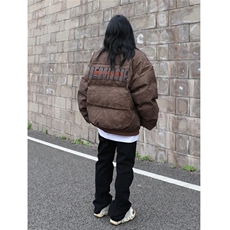 美式复古做旧面包服棉衣男冬季潮牌刺绣加厚宽松情侣棉服皮衣外套，男装皮衣，星座1210-1