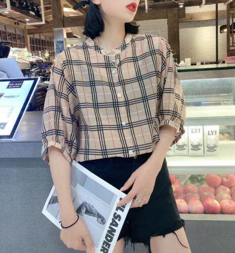 现货欧货格子小衫不挑人，女装，悠奈尔