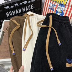 现货主推加绒加厚阔腿休闲裤子男416B-1-KL770-P50控78加绒P60，男装卫衣，星座416B-1
