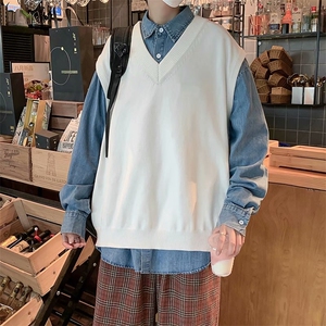 纯色马甲潮情侣装坎肩上衣外套春秋款潮流韩版针织背心 M504-P25图片