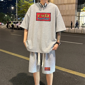 套装！ 华夫格套装短袖T恤短裤男 TZ238-特P 38图片