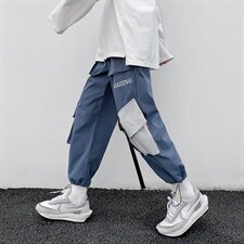 ！春季潮流百搭男士休闲裤学生宽松港风束脚工装长裤Z2003P45，男装休闲裤，电商B220