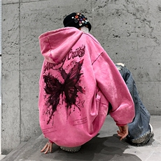 美式潮牌重磅水洗做旧连帽卫衣力推大码男XZ517A-2-Y7758-P68，男装卫衣，星座517A-2