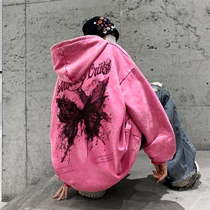 美式潮牌重磅水洗做旧连帽卫衣力推大码男XZ517A-2-Y7758-P68图片