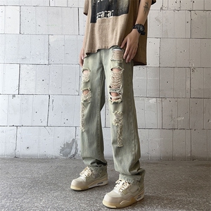 美式高街破洞牛仔裤男 潮牌个性显高休闲裤G431/P45图片