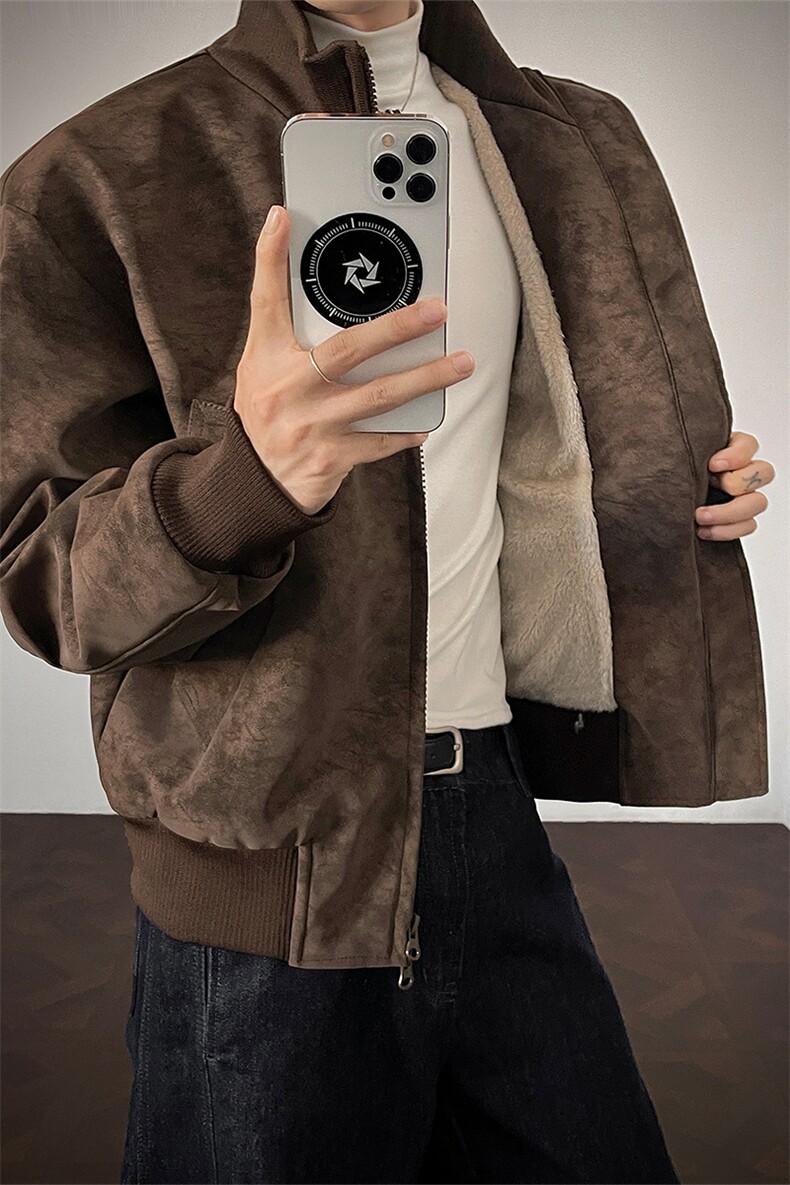 加绒夹克棉服复古扎染冬季短款美式外套上衣男5D1182-TP70不,男装夹克,电商A102