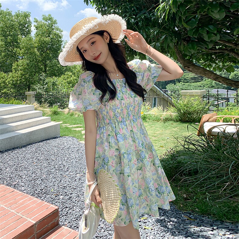 夏季新款碎花短款连衣裙B190-82373-P100-K148,女装连衣裙,一九零