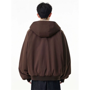 网图 重磅秋冬加绒加厚连帽双面穿棉服复古座山雕夹克图片