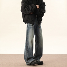 C315-G3093现货开春微喇重猫须洗水牛仔裤(P60X89)6，男装牛仔裤，电商C315