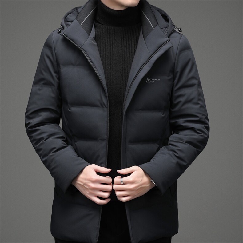 羽绒服中长款男士冬季白鸭绒保暖连帽休闲外套YYYR00012-P290,男装羽绒服,钱塘6003A(原)4033A