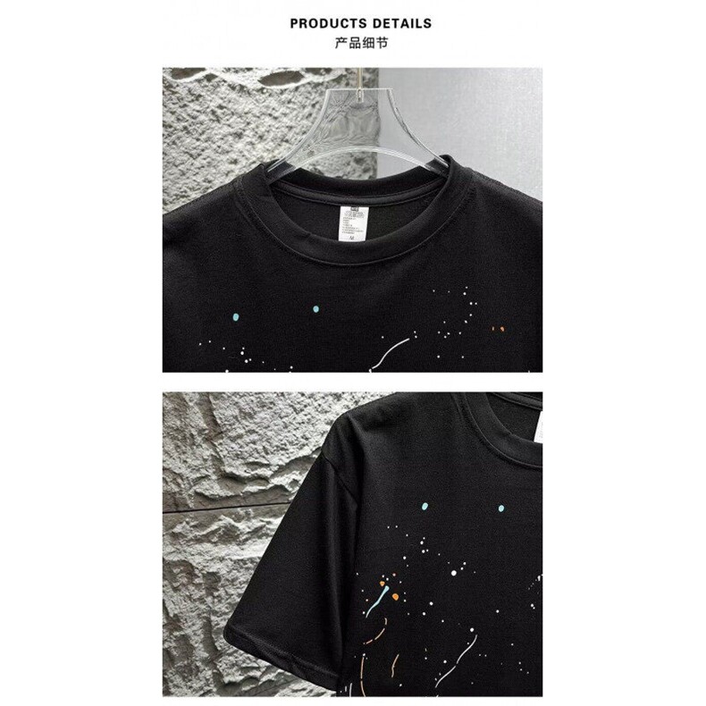 M412-P35夏季衣服高端T恤短袖男纯色2025新宽松休闲潮流百搭,男装T恤,星座617A-1（原B318A）