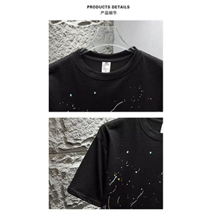 M412-P35夏季衣服高端T恤短袖男纯色2025新宽松休闲潮流百搭图片