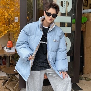 2025格子棉衣外套男女面包服加厚保暖棉服花卉棉袄P42-1666,及踝格子长裙搭配图片