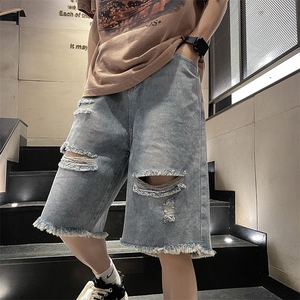 男士牛仔短裤夏季破洞休闲五分裤宽松直筒中裤 XZ212-QNK589-P38图片