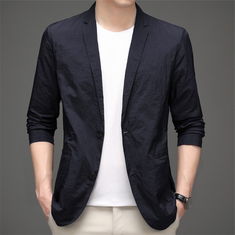 BW5169钱塘2020-2夏季薄款男士长袖西服外套时尚修身防晒衣P145图片