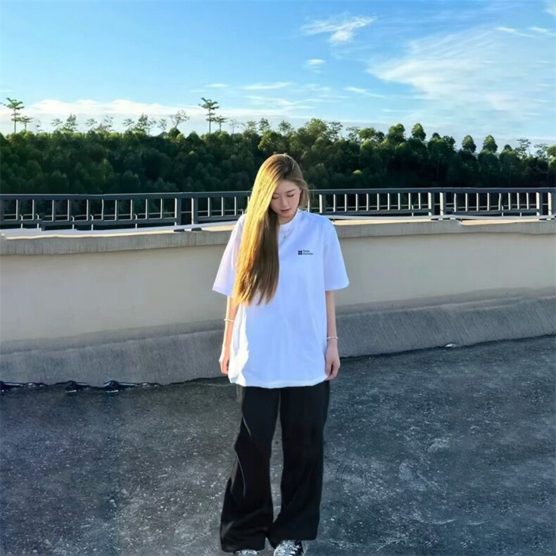春夏美式高街褶皱休闲裤男女西裤直筒垂感裤子潮牌百搭阔腿长裤子图片