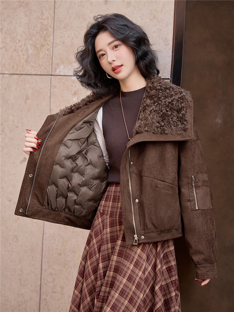 BAO款新增颜色2025冬季新款大毛领拼接90绒羽绒服女外套,女装羽绒服,美沁