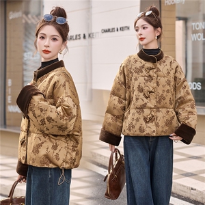 现货主推2025年冬季新款國风羽绒服外套女图片