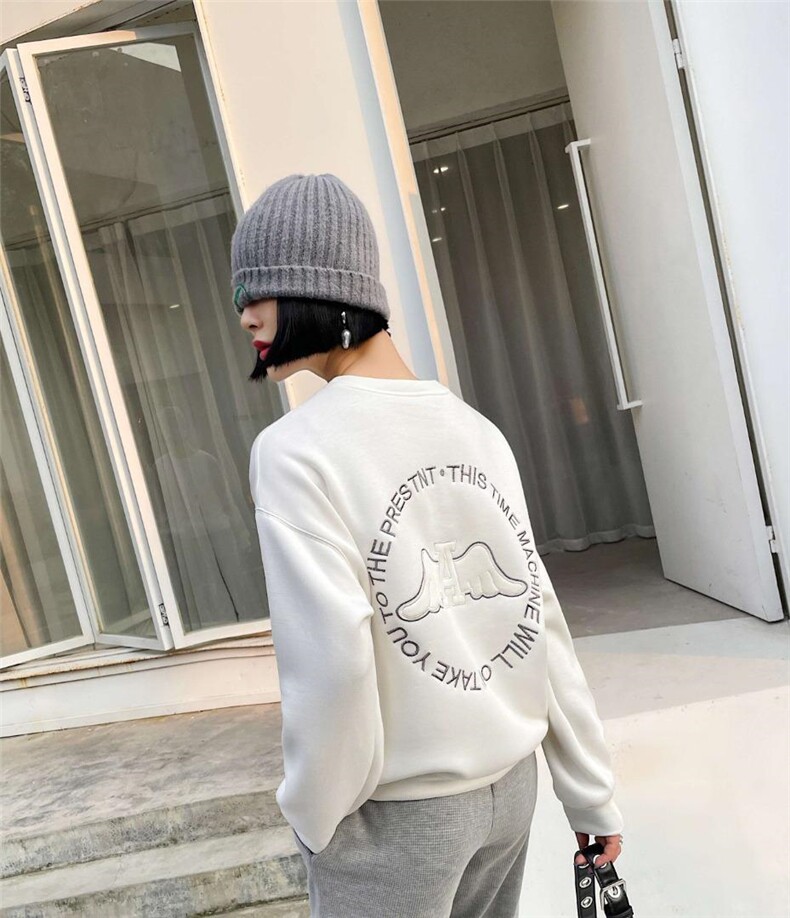 绣花翅膀卫衣，女装卫衣/绒衫，韩外