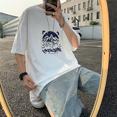 短袖t恤男士2021潮牌vibe百搭宽松上衣ins韩版潮流印花T644-P20，男装T恤，星座512-2
