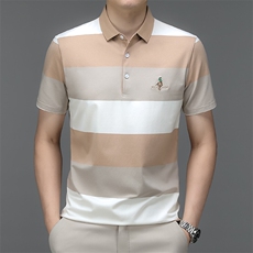 2023夏季新款刺绣商务翻领高端Polo衫男休闲中年带领t恤男士短袖，男装T恤，电商B212（原钱塘6029）