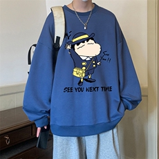 圆领卫衣男大码加厚加绒长袖t恤男S6240-P28加绒款-P33，男装卫衣，电商A040