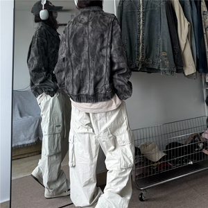 秋季新款潮牌vintage美式复古夹克痞帅机车服棒球外套3531/P95图片