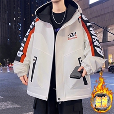 加绒加厚连帽夹克男秋冬时尚潮流加厚棉衣男外套L8658-P87，男装夹克，星座310B-3